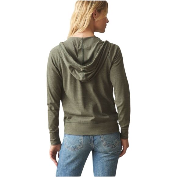 American Giant Lightweight Hoodie Womens Medium Green Forest Night Full Zip USA - Picture 5 of 11